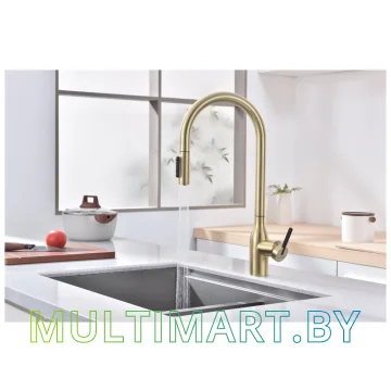 Смеситель Paulmark Universal Un213880-SBG (светлое брашированное золото) картинка 4